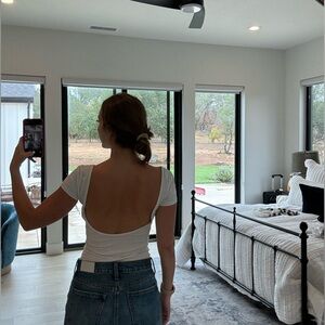 Scoop back body suit